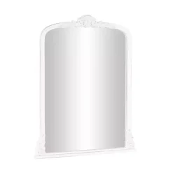 White Scroll Arched Rectangle Wall Mirror