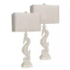 White Seahorse Table Lamps, Set of 2