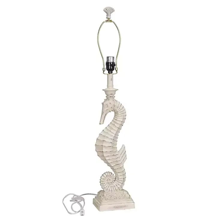 White Seahorse Table Lamps, Set of 2