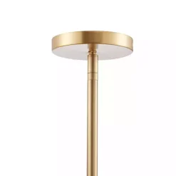 White Shell and Gold Metal Layered Chandelier