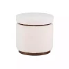White Sherpa Upholstered Storage Ottoman