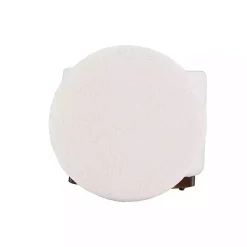 White Sherpa Upholstered Storage Ottoman