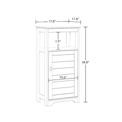 White Shutter Single Door Storage Cabinet