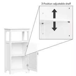 White Shutter Single Door Storage Cabinet