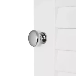 White Slatted 2-Door Bathroom Storage Cabinet