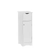 White Slim Single Door Cabinet with Drawer