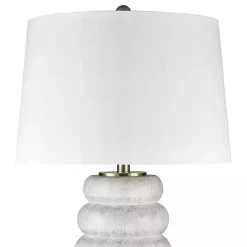 White Stacked Bubble Table Lamp