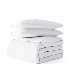 White Stitched Diamond 3-pc. King Quilt Set