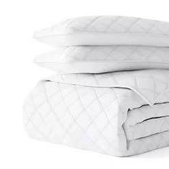 White Stitched Diamond 3-pc. King Quilt Set