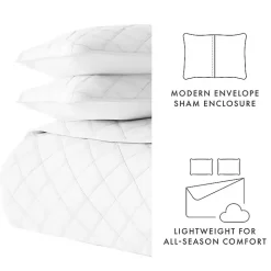 White Stitched Diamond 2-pc. Twin Quilt Set