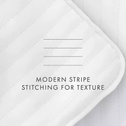 White Stitched Stripes 2-pc. Twin Quilt Set