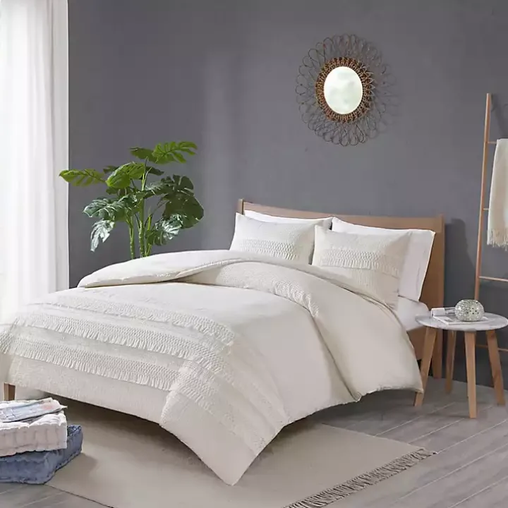White Tassels California King 3-pc. Comforter Set