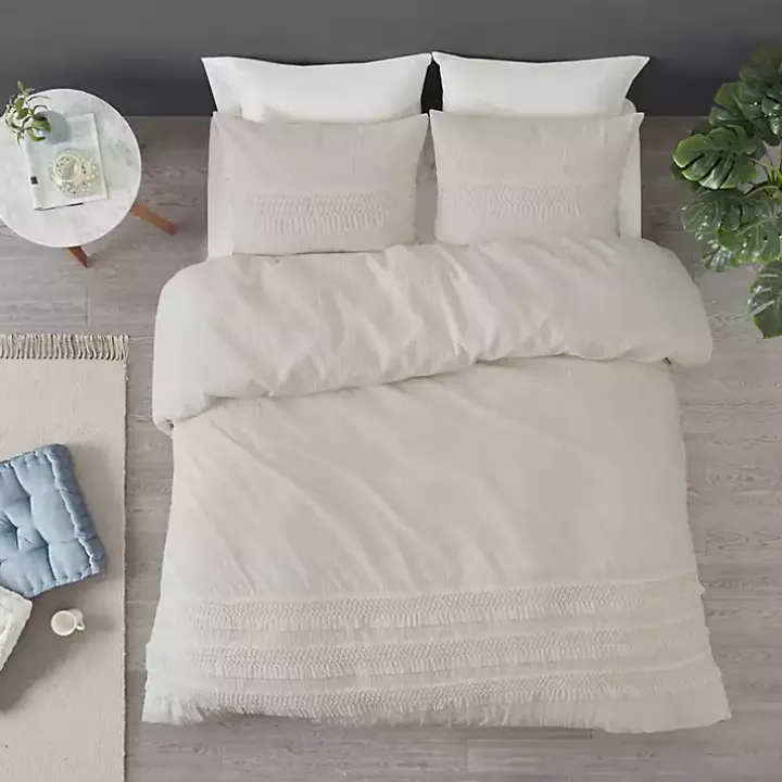 White Tassels California King 3-pc. Comforter Set