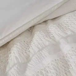 White Tassels California King 3-pc. Comforter Set