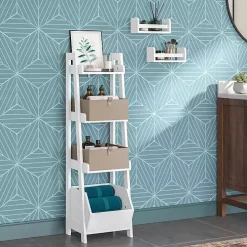 White 4-Tier Small Ladder Shelf