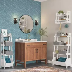 White 4-Tier Small Ladder Shelf