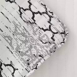 White Trellis Reversible 3-pc. Queen Quilt Set