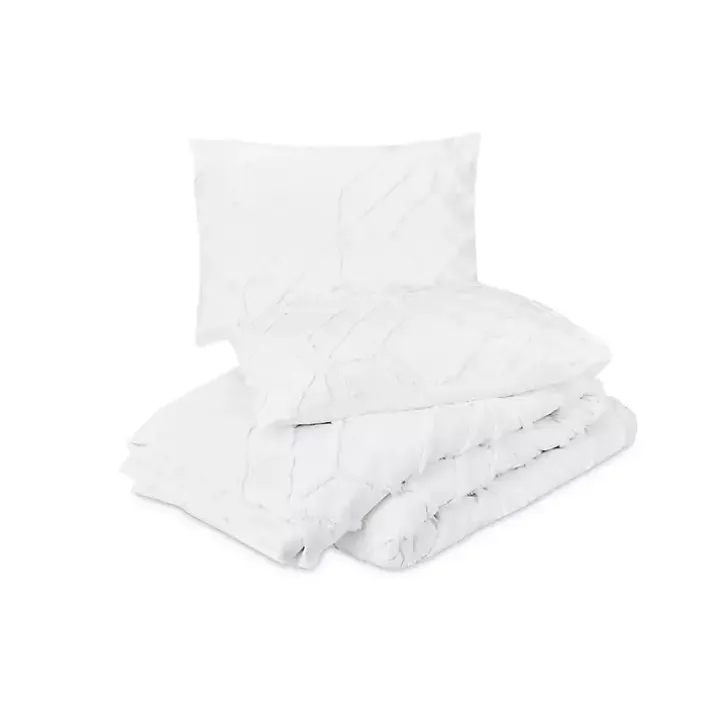 White Tufted Chenille 3-pc. King Duvet Set