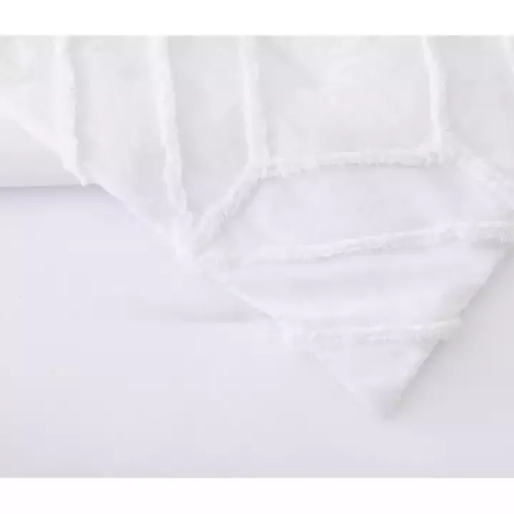 White Tufted Chenille 3-pc. King Duvet Set