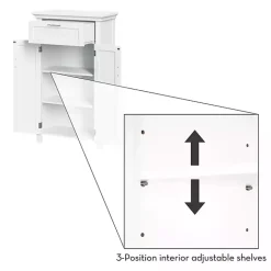 White Two-Door Top Shelf Cabinet