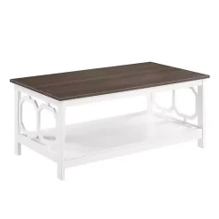 White Two-Tone Geometric Sides Coffee Table