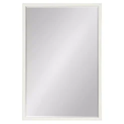 White Vintage Beaded Wall Mirror, 36 in.