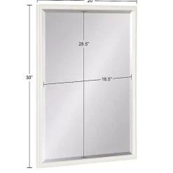 White Vintage Beaded Wall Mirror, 30 in.