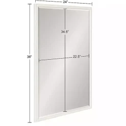 White Vintage Beaded Wall Mirror, 36 in.