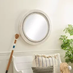 White Wood Aislinn Wall Mirror