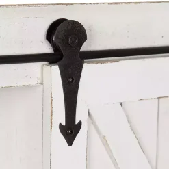 White Wood Barn Door 5-Shelf Wall Cabinet