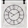White Wood Barndoor Wall Clock
