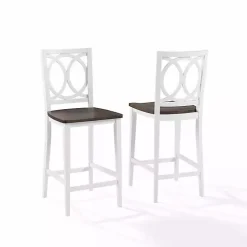 White Wood Charlotte Counter Stools, Set of 2