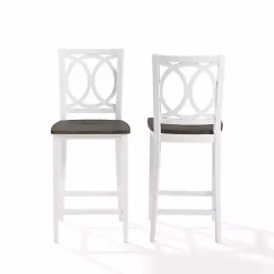 White Wood Charlotte Counter Stools, Set of 2