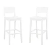 White Wood Devin Bar Stools, Set of 2