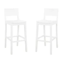 White Wood Devin Bar Stools, Set of 2