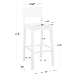 White Wood Devin Bar Stools, Set of 2
