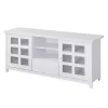 White Wood 2-Door Windowpane Media Cabinet