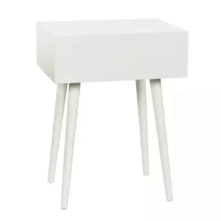 White Wood 1-Drawer Arthur Accent Table