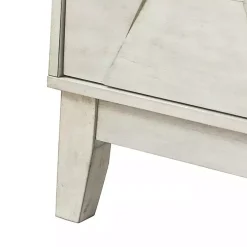 White Wood Geometric 4-Door Cabinet