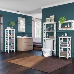 White Wood Over-Toilet 3-Tier Shelf