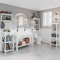White Wood Over-Toilet 3-Tier Shelf