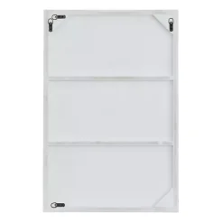 White Wood Rectangular Wall Mirror, 24x36 in.