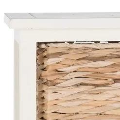 White Wood 5-Tier Basket Storage Shelf