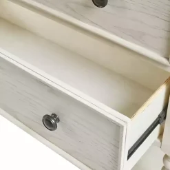 White Wood Turned Legs 2-Drawer Chest
