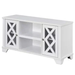 White Wood X Doors Media Cabinet