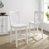White X-Back Farmhouse Counter Stools, Set of 2