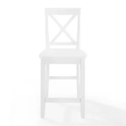 White X-Back Farmhouse Counter Stools, Set of 2