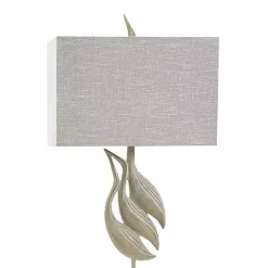 Whitewashed Carved Egrets Floor Lamp