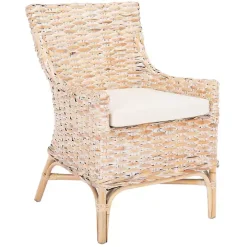 Whitewashed Rattan Cristen Accent Chair