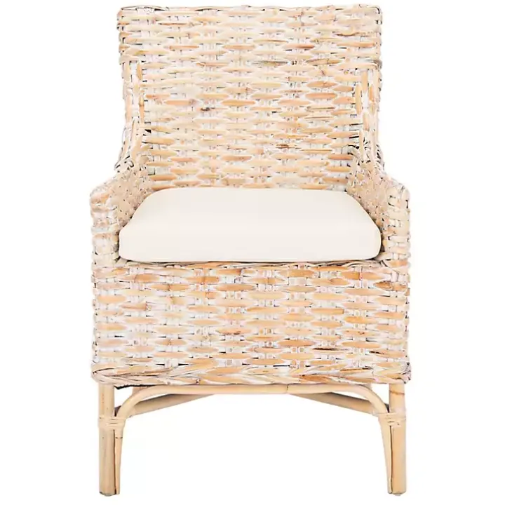 Whitewashed Rattan Cristen Accent Chair